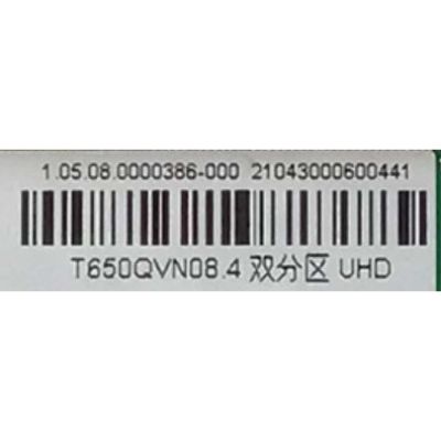 T-CON PARA TV SCEPTRE / NUMERO DE PARTE 1.05.08.0000386-000 / DCB-ADI260J8_09 / T650QVN08.4 / 21043000600441 / PANEL T650QVN08.4 / MODELO N65 - Imagen 2